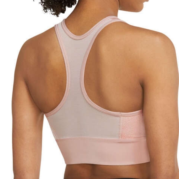 Nike Air Womens Dri-FIT Swoosh Non-Padded Sports Bra Pink S - Picture 2 of 9